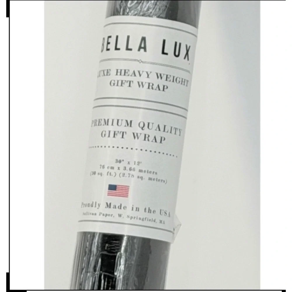 Bella Lux Black Crocodile Embossed Heavy Weight Gift Wrap 30 SqFt Party 109-15
